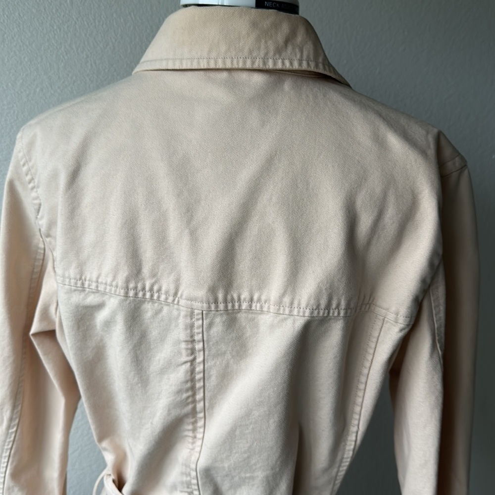 Gap Jacket Cream Colored Collared Size Large Ligh… - image 5